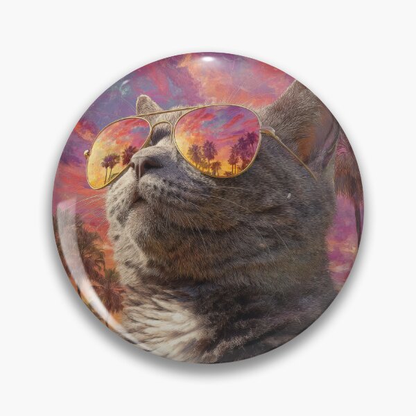 Item preview, Cool Cat in Sunglasses with Sunset Reflection designed and sold by CreativeLarysa.
