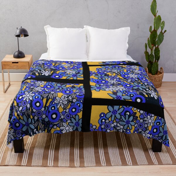 Item preview, Floodle mustard blues tile designed and sold by bekki smith.