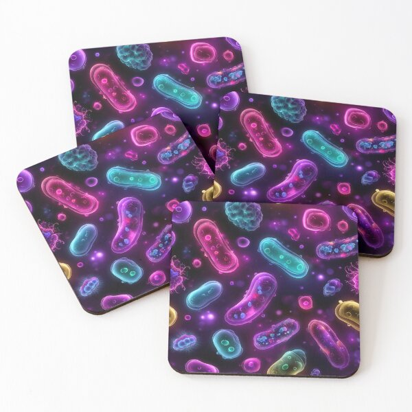 Item preview, Neon Colored Bacteria Under Microscope designed and sold by CreativeLarysa.