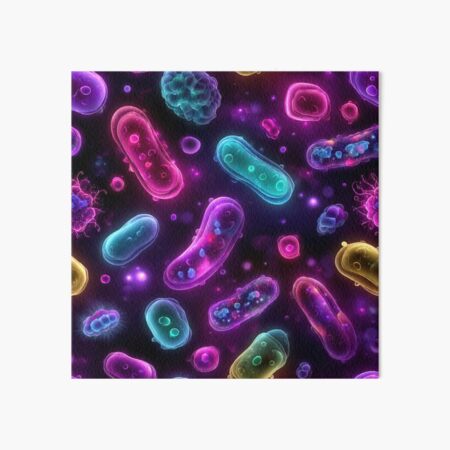 Artikel-Vorschau von Neonfarbene Bakterien unter dem Mikroskop, designt und verkauft von CreativeLarysa.
