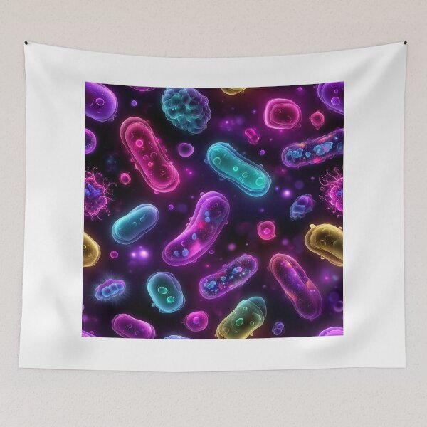 Item preview, Neon Colored Bacteria Under Microscope designed and sold by CreativeLarysa.