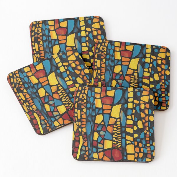 Item preview, Molten Mosaic: Tribal Glow in Amber and Blue designed and sold by Espinoza Creative.