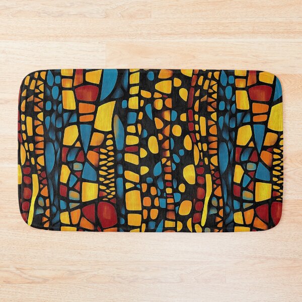 Item preview, Molten Mosaic: Tribal Glow in Amber and Blue designed and sold by Espinoza Creative.