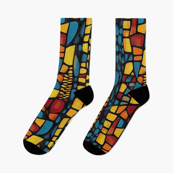 Item preview, Molten Mosaic: Tribal Glow in Amber and Blue designed and sold by Espinoza Creative.