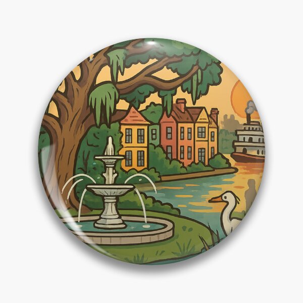 Item preview, Sunset Live Oak & Riverboat Savannah Georgia Illustration designed and sold by Grant-Works.