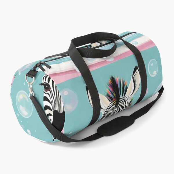 Item preview, Baby Zebra Taking A Bubble Bath In A Pink Tub With Floating Bubbles designed and sold by CarrollGene.