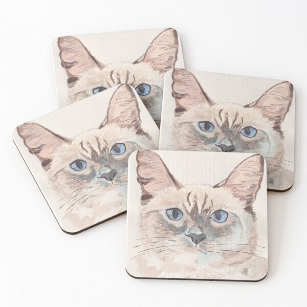 Item preview, Very Handsome Kitty with Blue Eyes in Watercolor Paints designed and sold by rogerstrawberry.