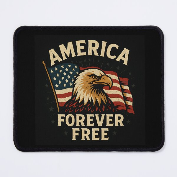 Item preview, America Forever Free – Eagle & Flag Patriotic Tee designed and sold by Liberty Lifestyle Threads.