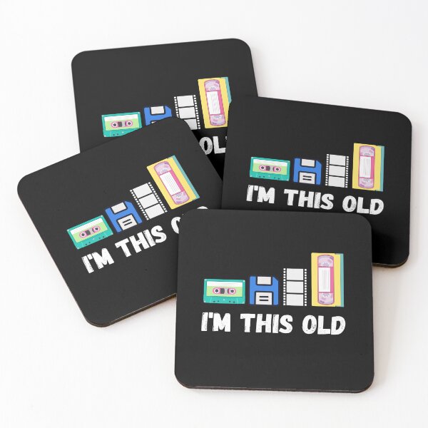 Item preview, Funny I'm this old 1980s cassette VHS floppy disk slide film retro tech designed and sold by Artstastic.