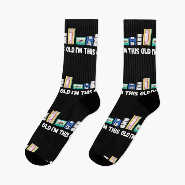 Item preview, Funny I'm this old 1980s cassette VHS floppy disk slide film retro tech designed and sold by Artstastic.