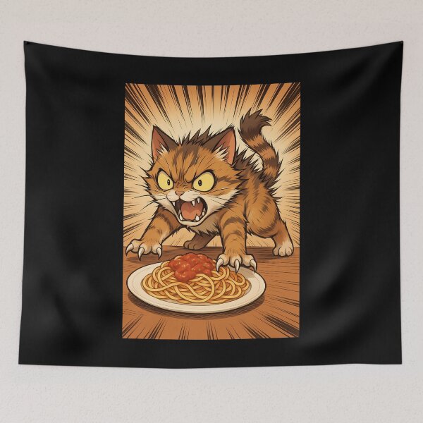 Item preview, Don’t Touch My Spaghetti – Furious Anime Cat Meme designed and sold by CesArt  D..