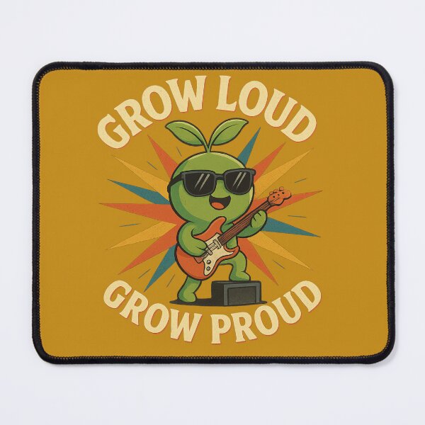 Item preview, Grow Loud, Grow Proud – Sprout Rock Cartoon Tee designed and sold by depinedo24.
