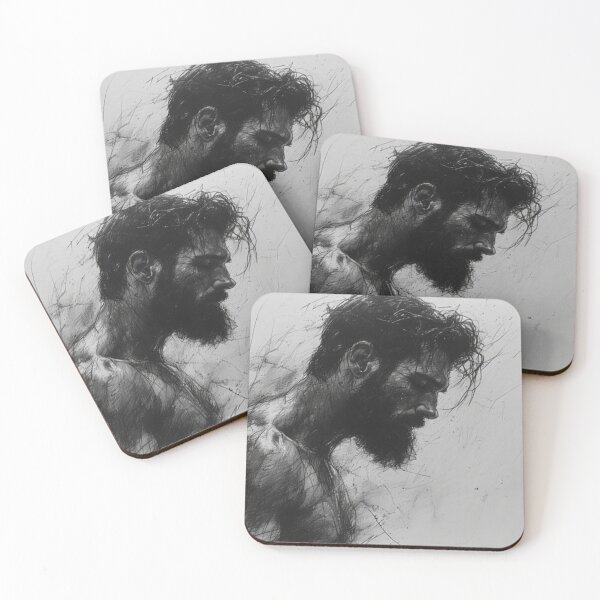 Item preview, He's In Her Dreams - Brooding Masculine Sketch designed and sold by DEZZYDCREATES.