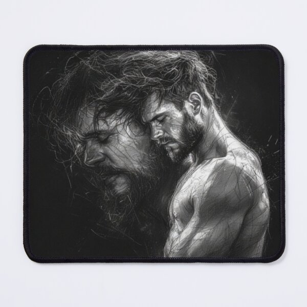 Item preview, Dark Knight of the Soul - Brooding Masculine Sketch designed and sold by DEZZYDCREATES.