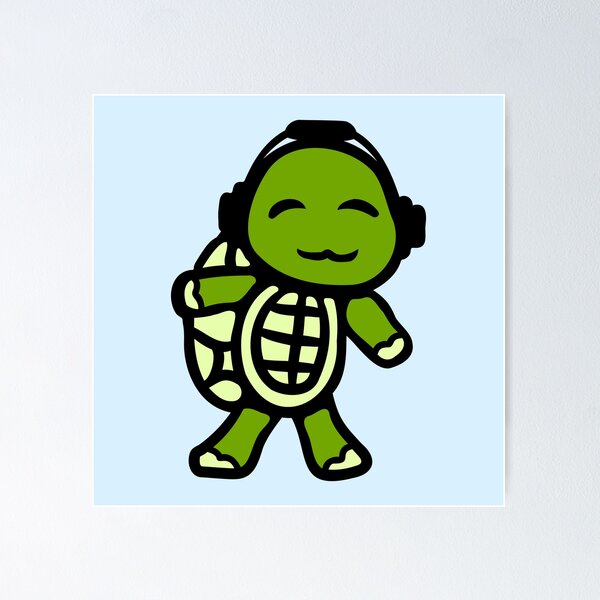 Item preview, Happy Turtle Music Listening Headphones Smiles Cute designed and sold by shirt-o-mat.