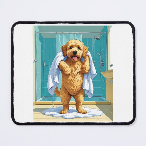 Item preview, Funny Goldendoodle Toweling Off – Cute Shower Dog Cartoon Design designed and sold by Fredster1966.