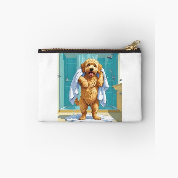 Item preview, Funny Goldendoodle Toweling Off – Cute Shower Dog Cartoon Design designed and sold by Fredster1966.