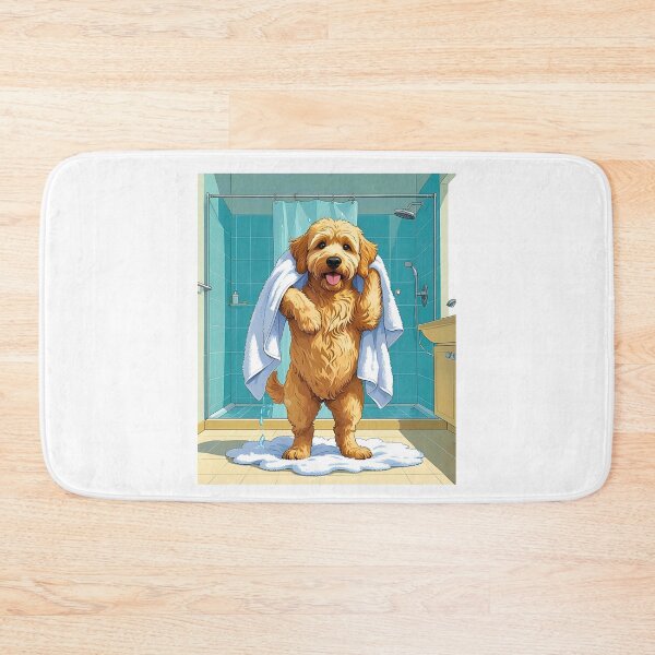 Item preview, Funny Goldendoodle Toweling Off – Cute Shower Dog Cartoon Design designed and sold by Fredster1966.