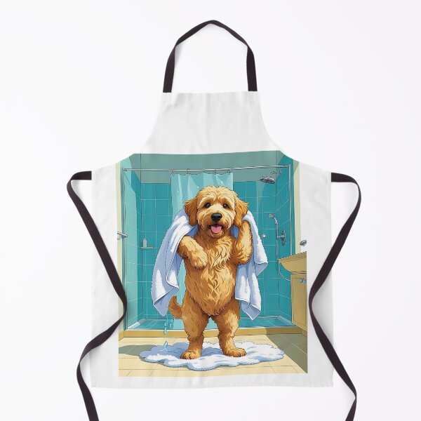 Item preview, Funny Goldendoodle Toweling Off – Cute Shower Dog Cartoon Design designed and sold by Fredster1966.