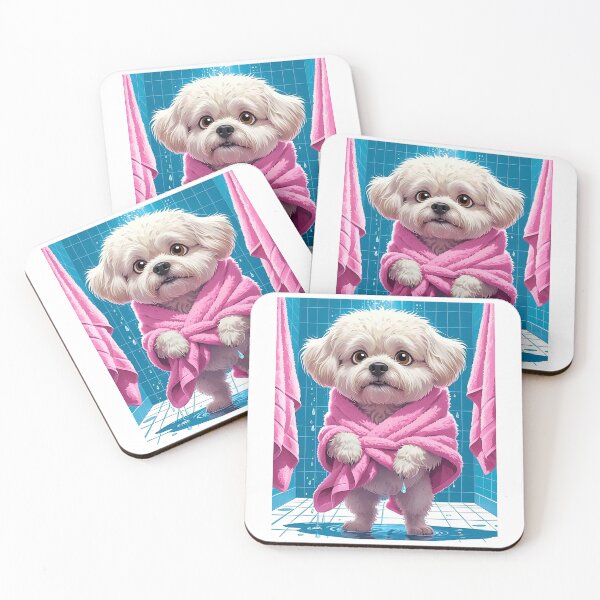 Item preview, Funny Bichon Frise After Shower – Cute Cartoon Dog Humor for Pet Lovers designed and sold by Fredster1966.