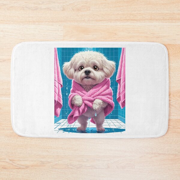 Item preview, Funny Bichon Frise After Shower – Cute Cartoon Dog Humor for Pet Lovers designed and sold by Fredster1966.