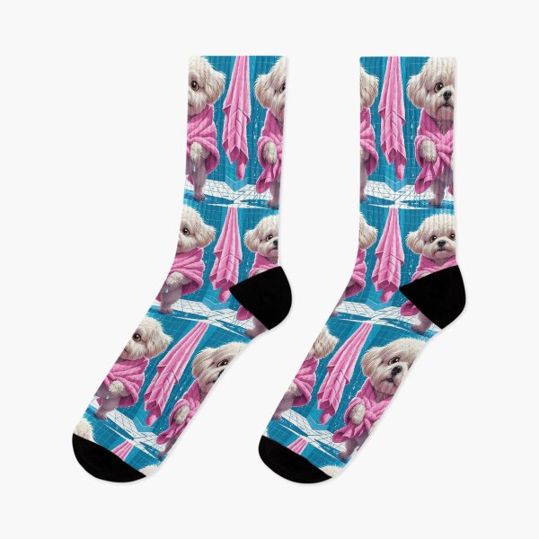 Item preview, Funny Bichon Frise After Shower – Cute Cartoon Dog Humor for Pet Lovers designed and sold by Fredster1966.