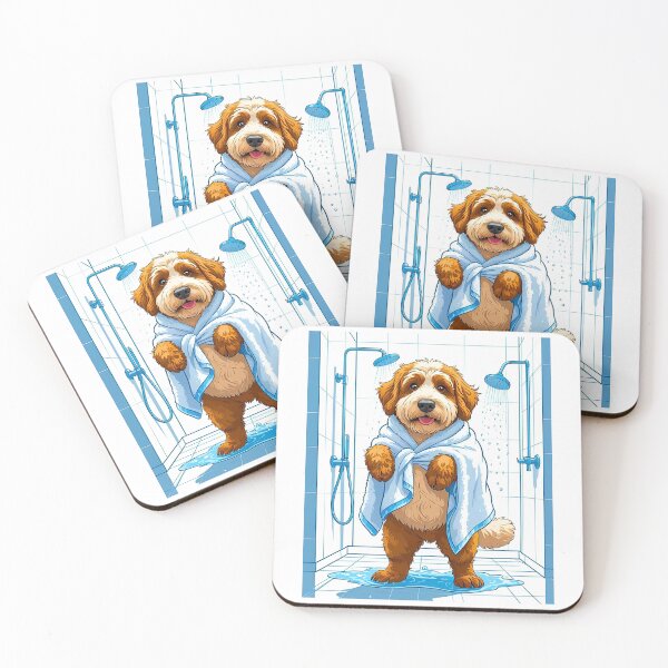 Item preview, Funny Bernedoodle Toweling Off – Cute Dog Shower Cartoon for Bernedoodle Lovers designed and sold by Fredster1966.