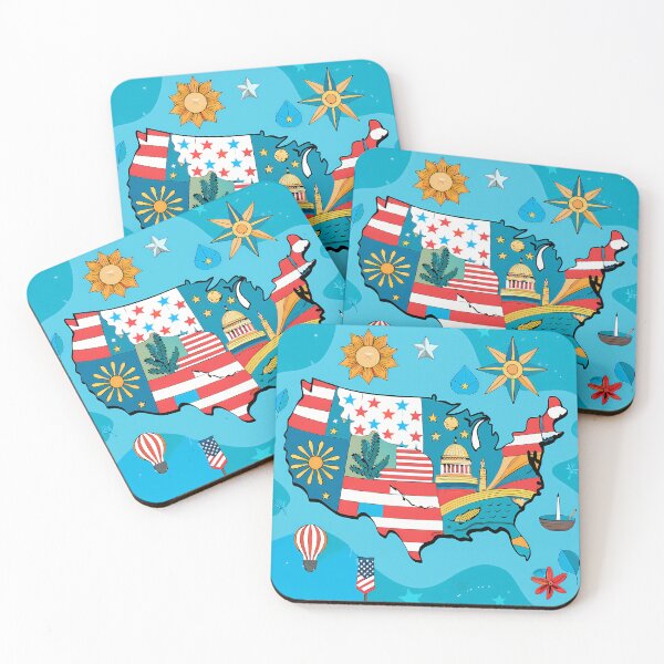 Item preview, USA Collage Bursting With Patriotic American Symbols designed and sold by ART ATTACK ZONE.