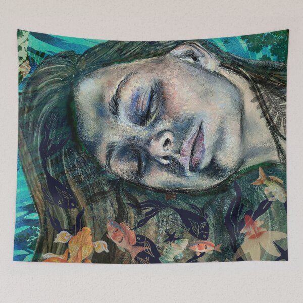 Item preview, River Queen | River-Inspired Chalk Pastel and Vintage Illustration Artwork designed and sold by Laini Eckardt.