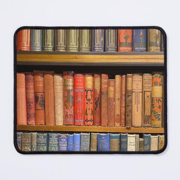 Item preview, Decorative Antiquarian Clothbound Old Books Bookshelf designed and sold by sambarnesart.