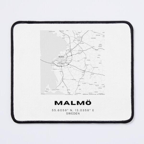 Item preview, Minimalist Malmö Map – Modern Black & White Swedish Poster designed and sold by RM-Journey.