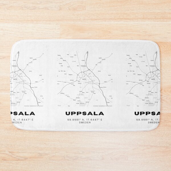 Item preview, Minimalist Uppsala Map – Black & White Historic City Print designed and sold by RM-Journey.