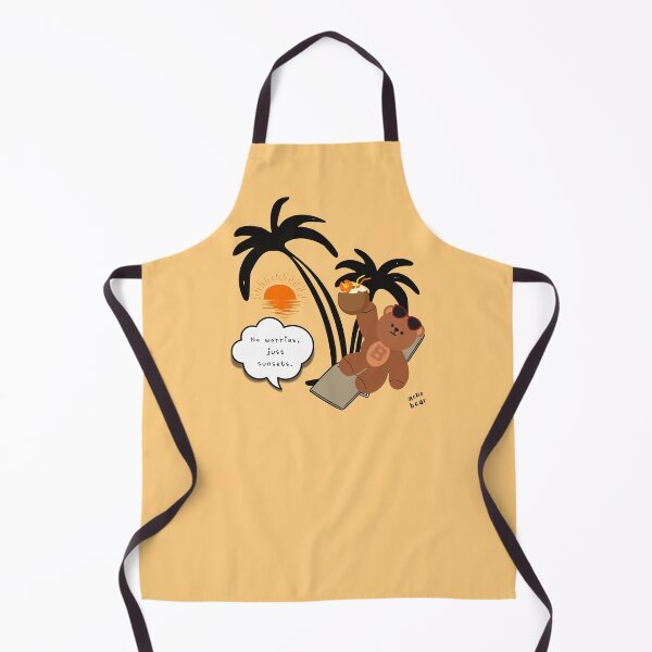Item preview, No Worries, Just Sunsets – Sunset Chill Bear ( Yellow Background ) designed and sold by mintmono-studio.