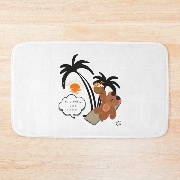 Item preview, No Worries, Just Sunsets – Sunset Chill Bear ( White / Transparent Background ) designed and sold by mintmono-studio.