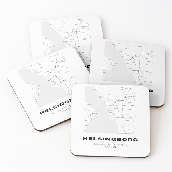 Item preview, Minimalist Helsingborg Map – Black & White Coastal Sweden Print designed and sold by RM-Journey.