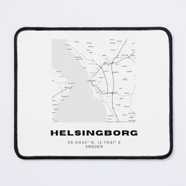 Item preview, Minimalist Helsingborg Map – Black & White Coastal Sweden Print designed and sold by RM-Journey.