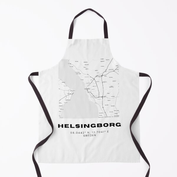 Item preview, Minimalist Helsingborg Map – Black & White Coastal Sweden Print designed and sold by RM-Journey.