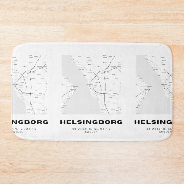 Item preview, Minimalist Helsingborg Map – Black & White Coastal Sweden Print designed and sold by RM-Journey.