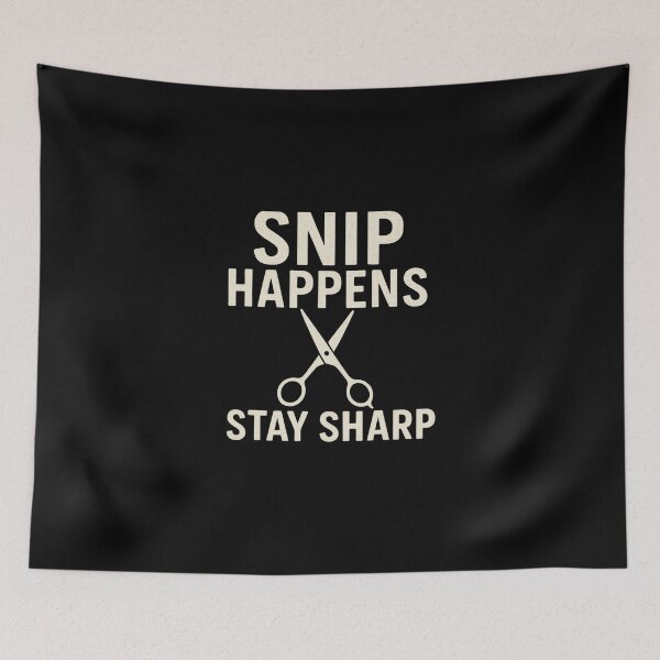 Item preview, Snip Happens – Funny Barber & Hair Stylist Quote designed and sold by Saritahosny1.