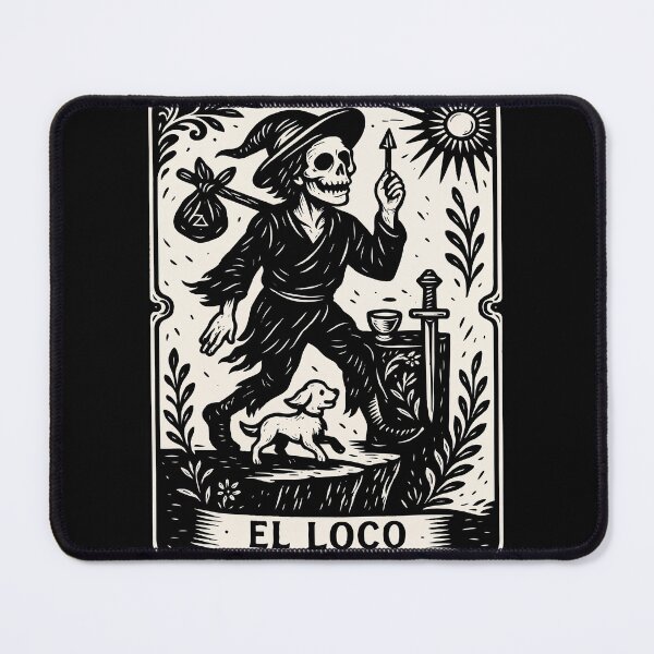 Item preview, The Fool Tarot Card Art Print – Black and White Vintage Ornamental Style designed and sold by Ojo de Lilith.