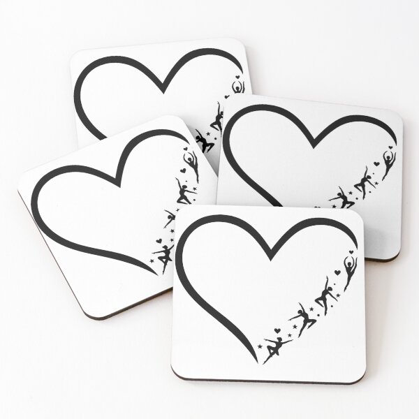 Item preview, Dancer Silhouettes in Heart Shape – Ballet Love Minimalist Art designed and sold by haitrieuic96.