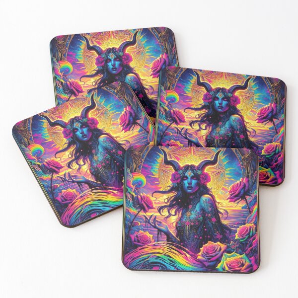 Item preview, Lilith the Demonic Witch - Trippy Rainbow Tarot Halloween Witch Goddess of the Sea Design designed and sold by Liliths-Closet.