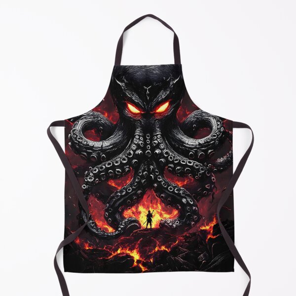 Item preview, Animal Giant Octopus Overlord Rising from Lava Facing Lone Armed Challenger designed and sold by mildaclairmo.