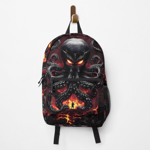 Item preview, Animal Giant Octopus Overlord Rising from Lava Facing Lone Armed Challenger designed and sold by mildaclairmo.