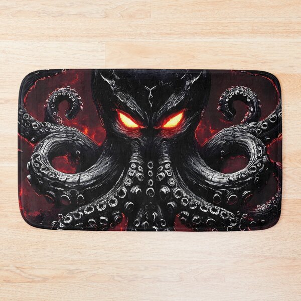 Item preview, Animal Giant Octopus Overlord Rising from Lava Facing Lone Armed Challenger designed and sold by mildaclairmo.
