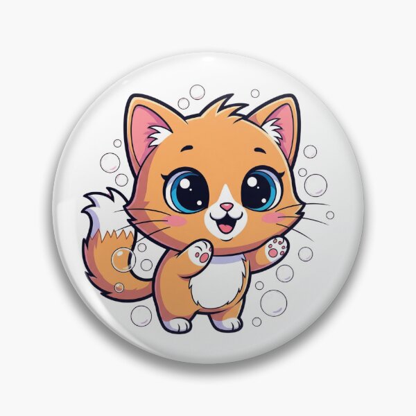 Item preview, Orange Kitty Catching Bubbles designed and sold by OnlyinSelena'sWorld.