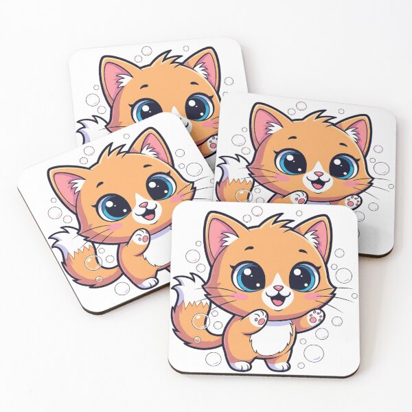 Item preview, Orange Kitty Catching Bubbles designed and sold by OnlyinSelena'sWorld.