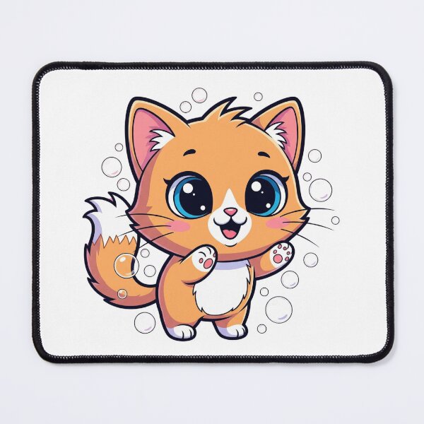 Item preview, Orange Kitty Catching Bubbles designed and sold by OnlyinSelena'sWorld.