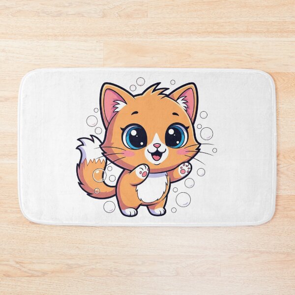 Item preview, Orange Kitty Catching Bubbles designed and sold by OnlyinSelena'sWorld.