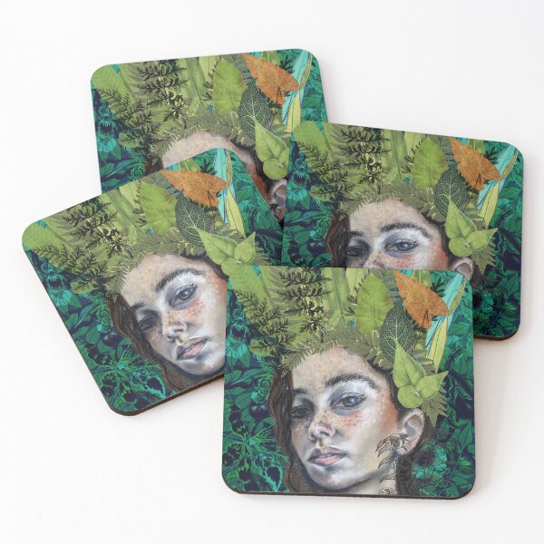Item preview, Rainforest Queen-Rainforest-Inspired Chalk Pastel and Vintage Illustration Artwork designed and sold by Laini Eckardt.